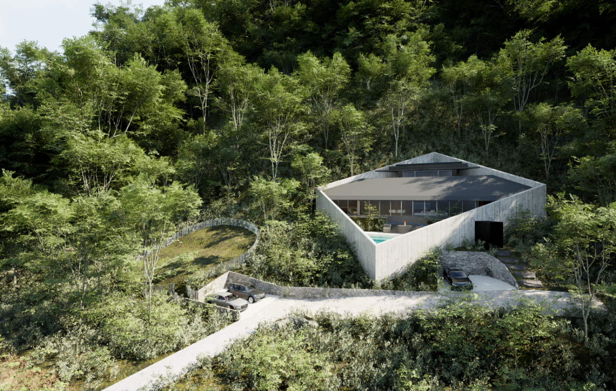 傾斜に溶けるリトリート ― 陽と風を纏うサウナヴィラ